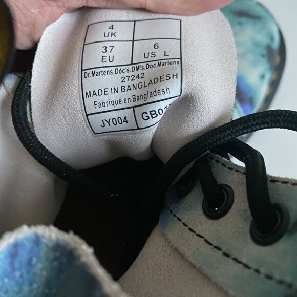 NWT Dr. Martens 1460 Pascal Blue Tie Dye Leather Women's Boots Size 6 27242 - Picture 16 of 16